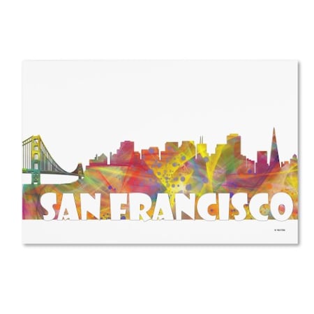 Marlene Watson 'San Francisco Skyline Mclr-2' Canvas Art,30x47